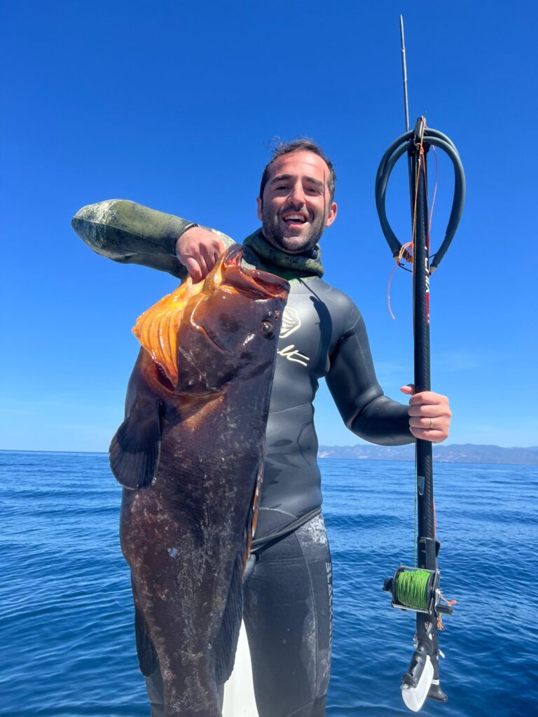 Enorme cernia bruna catturata da Federico Rais