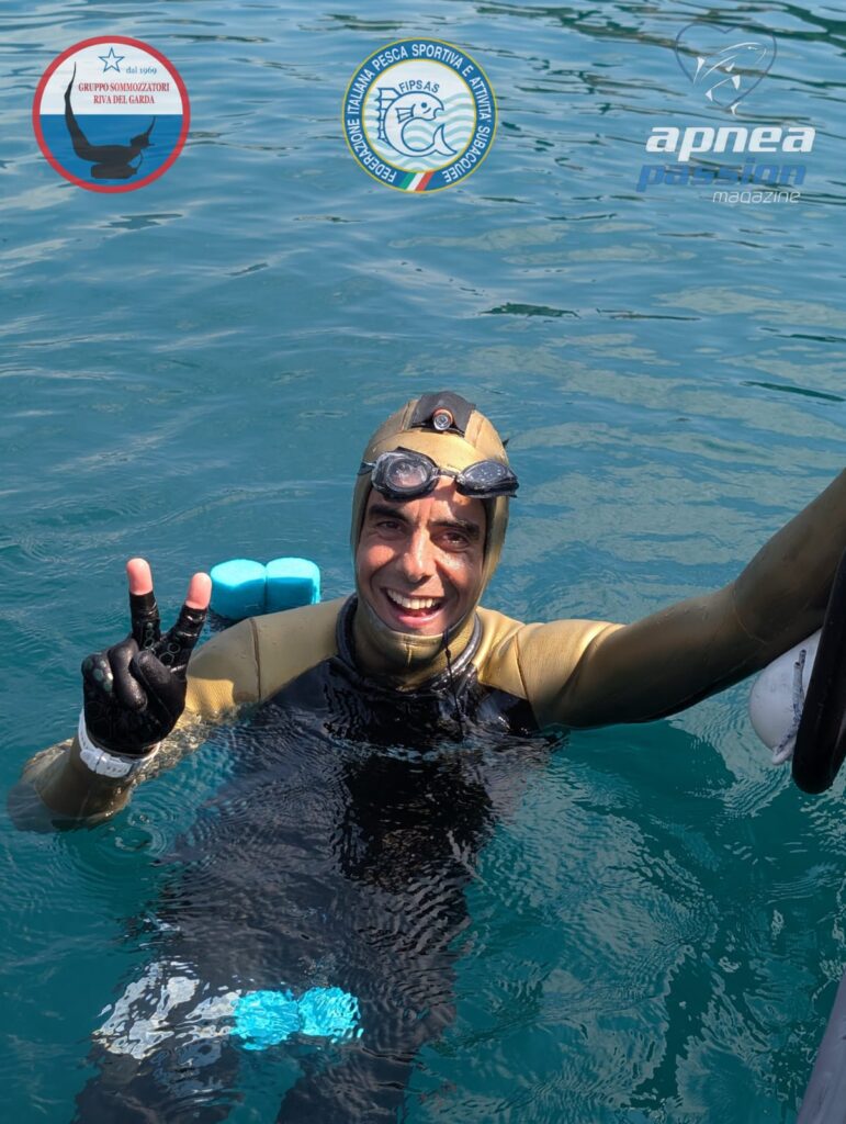 Michele Usai, record del mondo CNF con -67 m nel lago