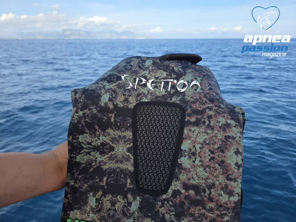 Parche de carga acolchado extrasuave de 3 mm con revestimiento antideslizante LS Printed para el traje de pesca submarina Spetton Med Green Fussion