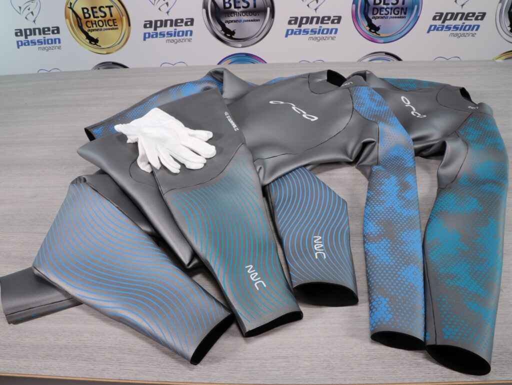 Traje de freediving Orca Zen V2 con guantes de tela para ponérselo